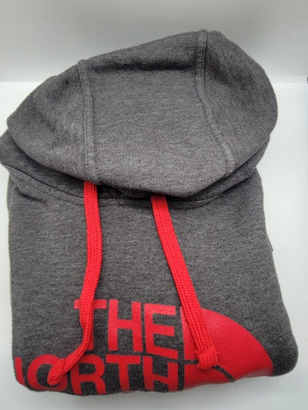 The North Face Half Dome Men's Hoodie Fleece L/G Dark Hrey Red Logo Pocket